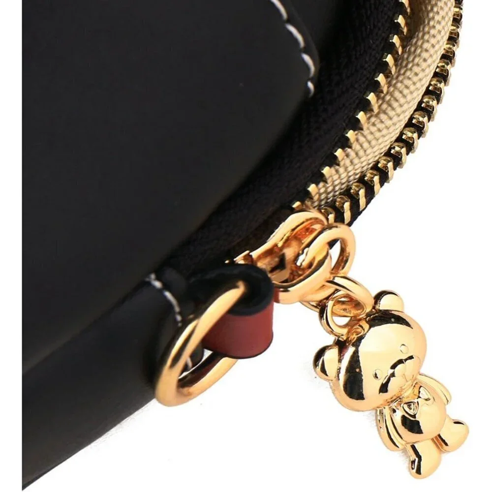 Women Small Leather Crossbody Bag Cute Cat Design Lightweigh